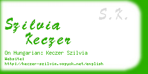 szilvia keczer business card